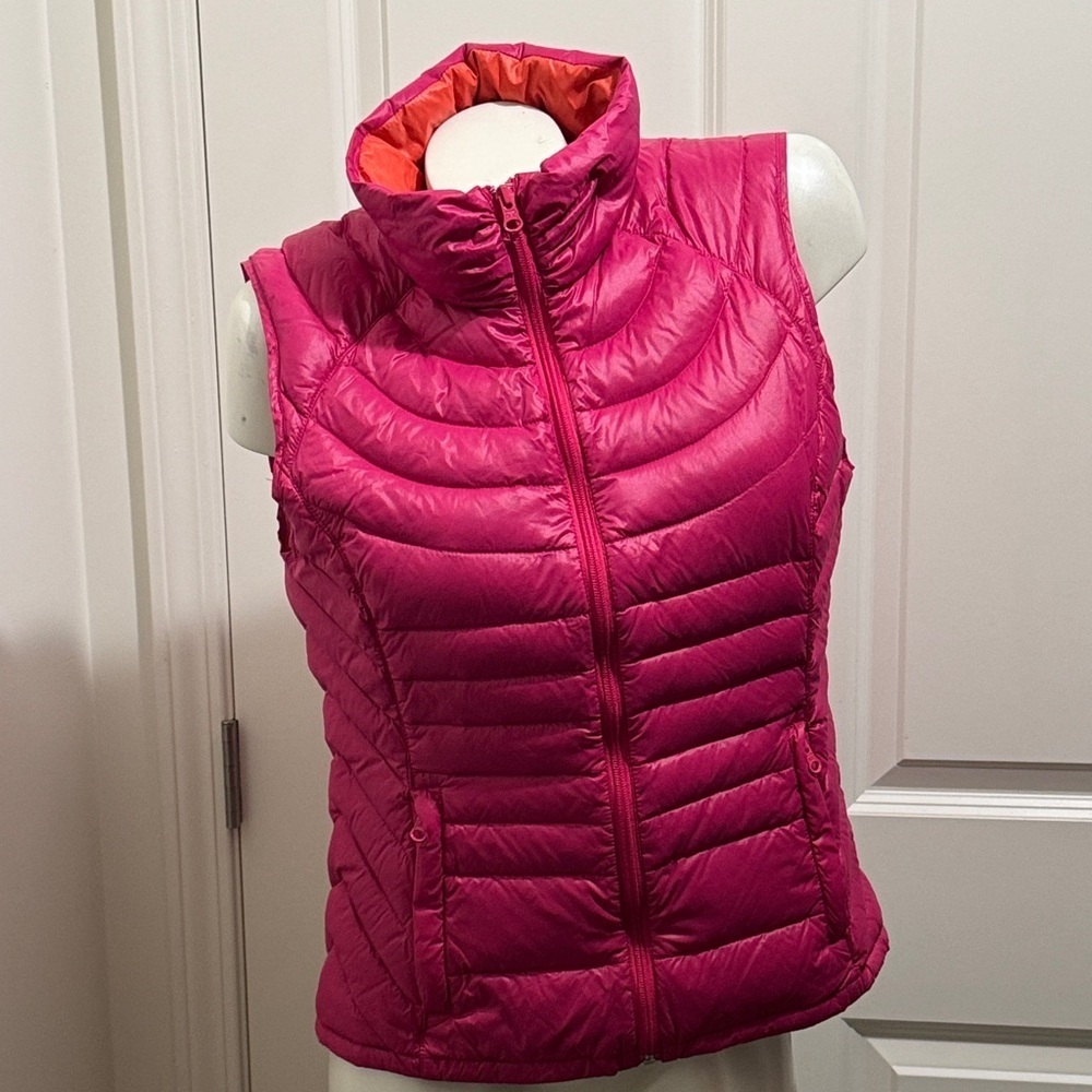 Bernardo Down Fuchsia and Orange Lined Puffer Vest